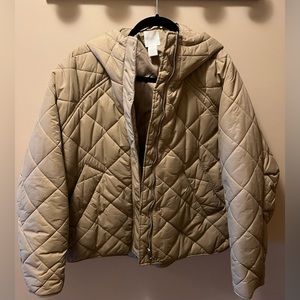 H&M Hooded Puffer Jacket- Beige